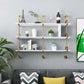 Metal and Wooden Shelf Bookcase Open Wall Mounted Gold Bookshelf for Home Clearhalo 'Bookcases' 'furn' 'furn_bookcases' 'Furniture' 'Office Furniture' 6270354