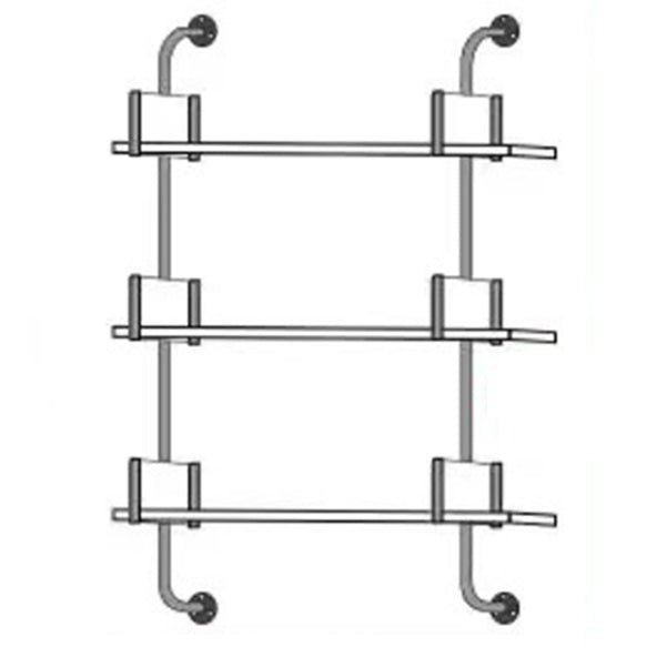 Metal and Wooden Shelf Bookcase Open Wall Mounted Gold Bookshelf for Home 39.4"L x 9.8"W x 43.3"H Clearhalo 'Bookcases' 'furn' 'furn_bookcases' 'Furniture' 'Office Furniture' 6270357