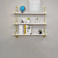 Metal and Wooden Shelf Bookcase Open Wall Mounted Gold Bookshelf for Home Clearhalo 'Bookcases' 'furn' 'furn_bookcases' 'Furniture' 'Office Furniture' 6270361