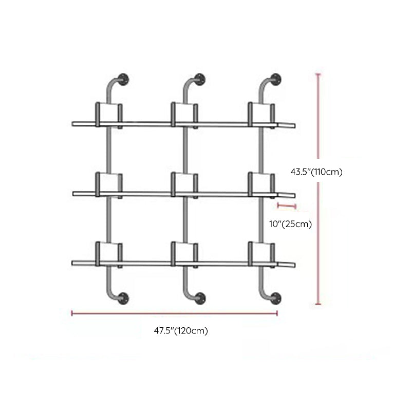 Metal and Wooden Shelf Bookcase Open Wall Mounted Gold Bookshelf for Home Clearhalo 'Bookcases' 'furn' 'furn_bookcases' 'Furniture' 'Office Furniture' 6270375