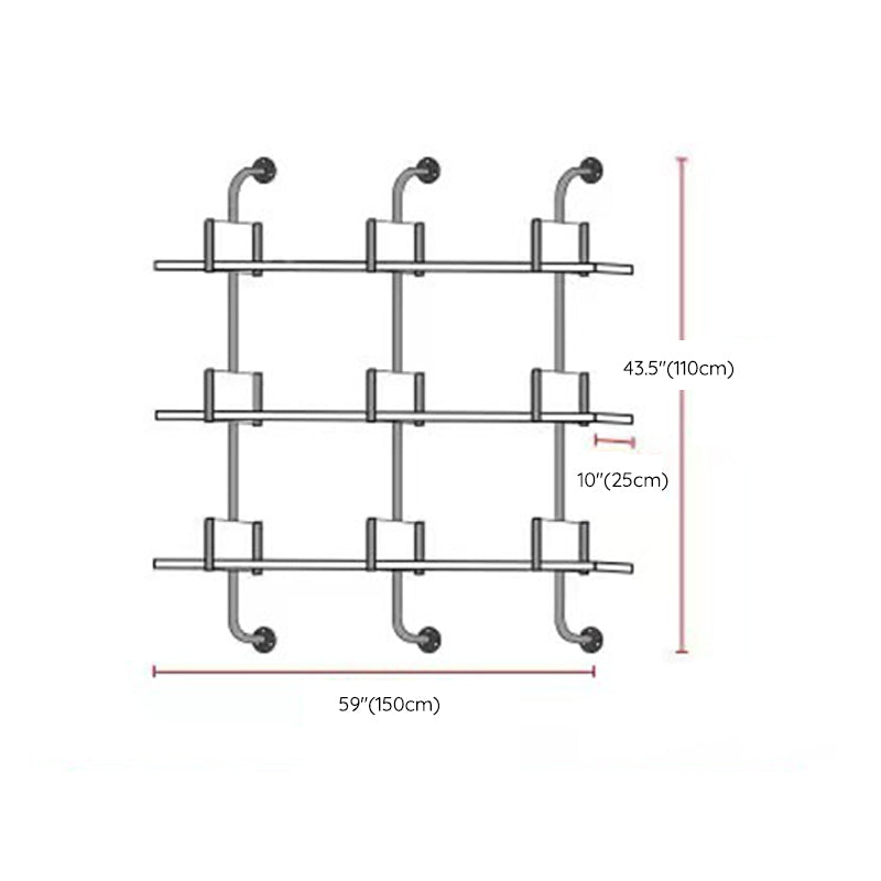 Metal and Wooden Shelf Bookcase Open Wall Mounted Gold Bookshelf for Home Clearhalo 'Bookcases' 'furn' 'furn_bookcases' 'Furniture' 'Office Furniture' 6270376