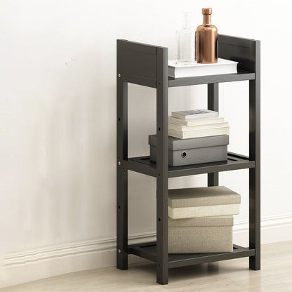 Open Bamboo Home Bookshelf Modern Etagere Shelf Bookcase with Shelves 13.8"L x 9.8"W x 29.5"H Black