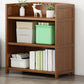 Brown Closed Back Book Shelf Bamboo Standard Vertical Bookcase for Home