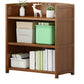 Brown Closed Back Book Shelf Bamboo Standard Vertical Bookcase for Home