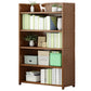 Brown Closed Back Book Shelf Bamboo Standard Vertical Bookcase for Home