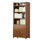 Brown Closed Back Book Shelf Bamboo Standard Vertical Bookcase for Home