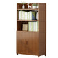 Brown Closed Back Book Shelf Bamboo Standard Vertical Bookcase for Home