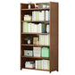 Brown Closed Back Book Shelf Bamboo Standard Vertical Bookcase for Home