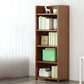 Brown Closed Back Book Shelf Bamboo Standard Vertical Bookcase for Home