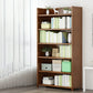 Brown Closed Back Book Shelf Bamboo Standard Vertical Bookcase for Home