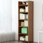 Brown Closed Back Book Shelf Bamboo Standard Vertical Bookcase for Home