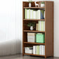 Brown Closed Back Book Shelf Bamboo Standard Vertical Bookcase for Home
