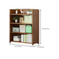 Brown Closed Back Book Shelf Bamboo Standard Vertical Bookcase for Home