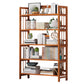 Bamboo Contemporary Bookshelf Etagere Shelf Bookcase with Shelves 35.4"L x 9.8"W x 61"H Tan Clearhalo 'Bookcases' 'furn' 'furn_bookcases' 'Furniture' 'Office Furniture' 6270536