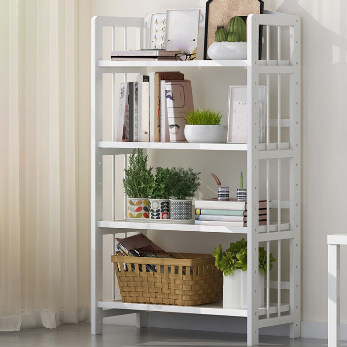Bamboo Contemporary Bookshelf Etagere Shelf Bookcase with Shelves 19.7"L x 9.8"W x 49.2"H White Clearhalo 'Bookcases' 'furn' 'furn_bookcases' 'Furniture' 'Office Furniture' 6270539