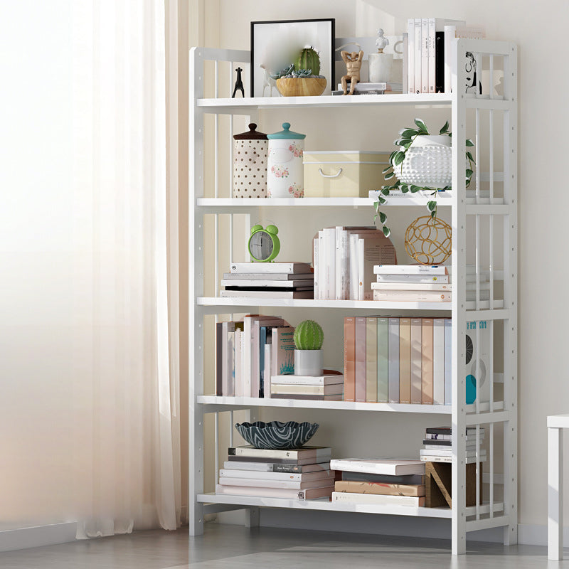 Bamboo Contemporary Bookshelf Etagere Shelf Bookcase with Shelves 35.4"L x 9.8"W x 61"H White Clearhalo 'Bookcases' 'furn' 'furn_bookcases' 'Furniture' 'Office Furniture' 6270540