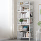 Bamboo Contemporary Bookshelf Etagere Shelf Bookcase with Shelves 19.7"L x 9.8"W x 66.9"H White Clearhalo 'Bookcases' 'furn' 'furn_bookcases' 'Furniture' 'Office Furniture' 6270541