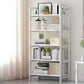 Bamboo Contemporary Bookshelf Etagere Shelf Bookcase with Shelves 27.6"L x 9.8"W x 61"H White Clearhalo 'Bookcases' 'furn' 'furn_bookcases' 'Furniture' 'Office Furniture' 6270542