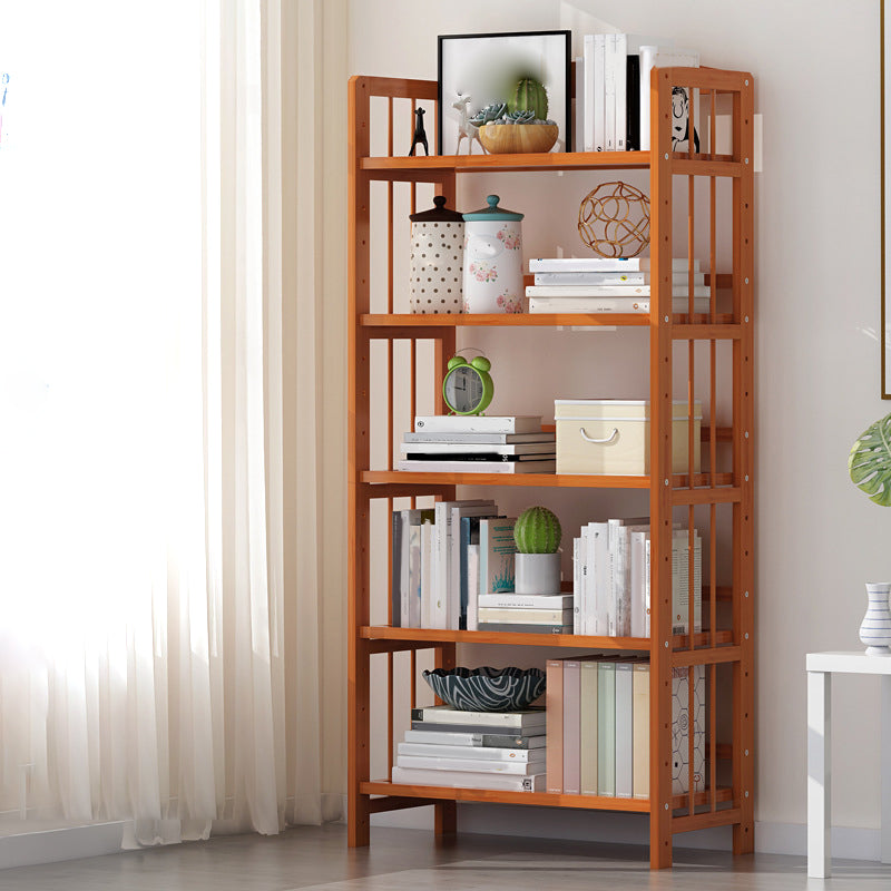 Bamboo Contemporary Bookshelf Etagere Shelf Bookcase with Shelves 19.7"L x 9.8"W x 61"H Tan Clearhalo 'Bookcases' 'furn' 'furn_bookcases' 'Furniture' 'Office Furniture' 6270548