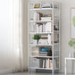 Bamboo Contemporary Bookshelf Etagere Shelf Bookcase with Shelves 27.6"L x 9.8"W x 66.9"H White Clearhalo 'Bookcases' 'furn' 'furn_bookcases' 'Furniture' 'Office Furniture' 6270549