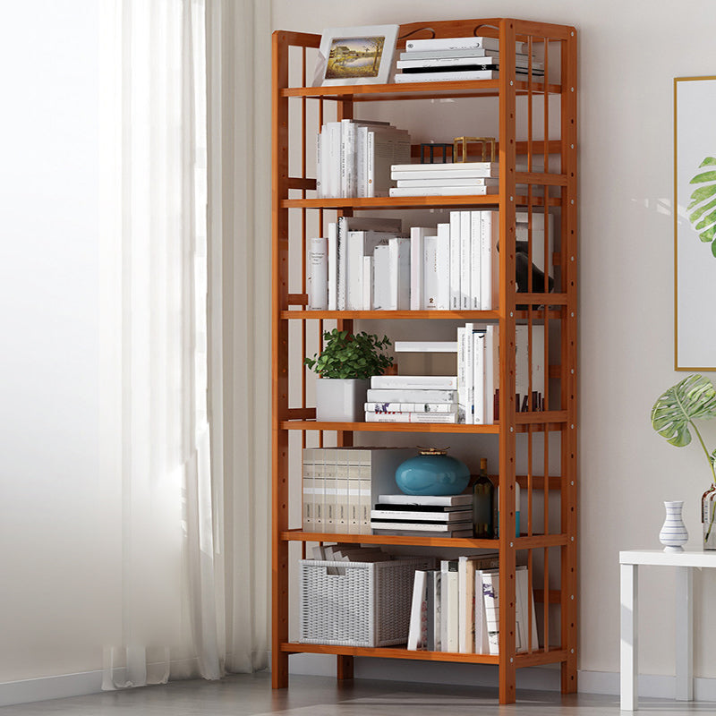 Bamboo Contemporary Bookshelf Etagere Shelf Bookcase with Shelves 27.6"L x 9.8"W x 66.9"H Tan Clearhalo 'Bookcases' 'furn' 'furn_bookcases' 'Furniture' 'Office Furniture' 6270552