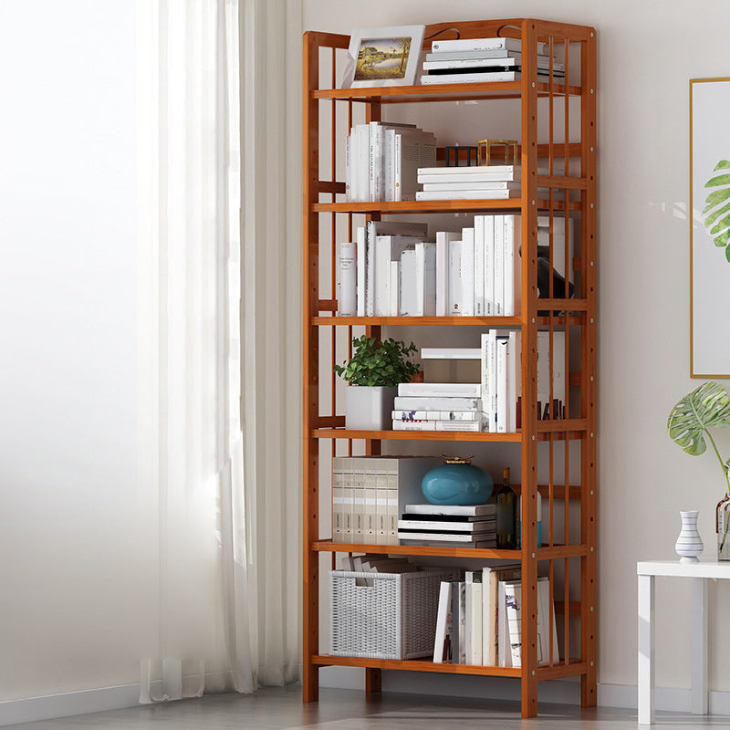 Bamboo Contemporary Bookshelf Etagere Shelf Bookcase with Shelves 19.7"L x 9.8"W x 66.9"H Tan Clearhalo 'Bookcases' 'furn' 'furn_bookcases' 'Furniture' 'Office Furniture' 6270557
