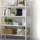 Bamboo Contemporary Bookshelf Etagere Shelf Bookcase with Shelves 35.4"L x 9.8"W x 49.2"H White Clearhalo 'Bookcases' 'furn' 'furn_bookcases' 'Furniture' 'Office Furniture' 6270561