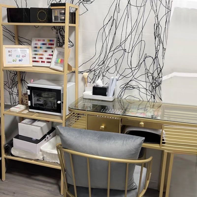 スタディルーム用のコンテンポラリーメタルブックケースオープンシェルフ本棚