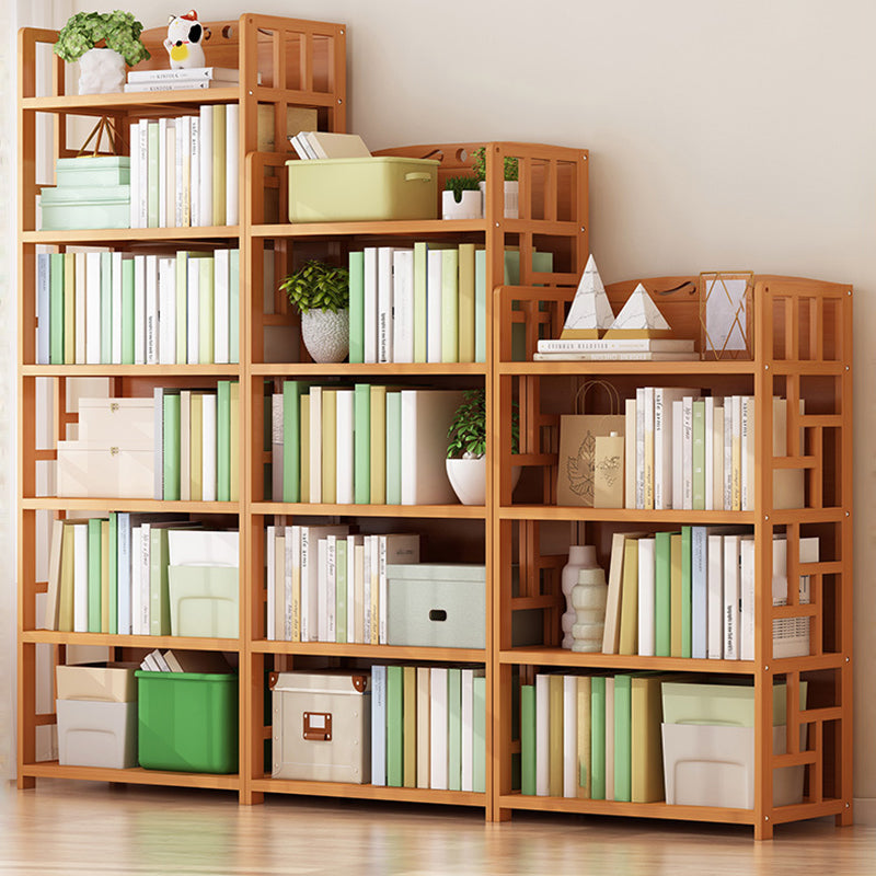 Natural Floor Bookshelf Contemporary Bamboo Shelf Bookcase for Study Room