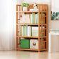 Natural Floor Bookshelf Contemporary Bamboo Shelf Bookcase for Study Room