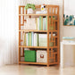 Natural Floor Bookshelf Contemporary Bamboo Shelf Bookcase for Study Room