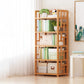 Natural Floor Bookshelf Contemporary Bamboo Shelf Bookcase for Study Room