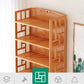 Natural Floor Bookshelf Contemporary Bamboo Shelf Bookcase for Study Room