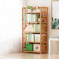 Natural Floor Bookshelf Contemporary Bamboo Shelf Bookcase for Study Room