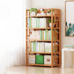Natural Floor Bookshelf Contemporary Bamboo Shelf Bookcase for Study Room