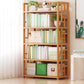Natural Floor Bookshelf Contemporary Bamboo Shelf Bookcase for Study Room