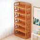 Natural Floor Bookshelf Contemporary Bamboo Shelf Bookcase for Study Room