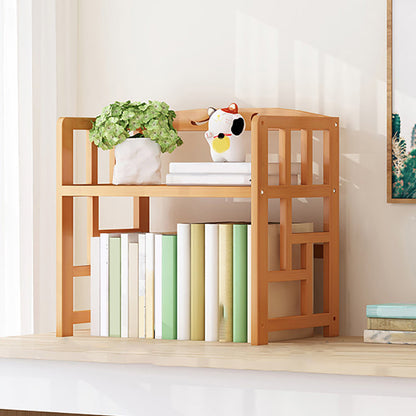Natural Floor Bookshelf Contemporary Bamboo Shelf Bookcase for Study Room