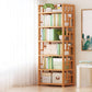 Natural Floor Bookshelf Contemporary Bamboo Shelf Bookcase for Study Room