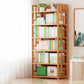 Natural Floor Bookshelf Contemporary Bamboo Shelf Bookcase for Study Room