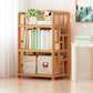 Natural Floor Bookshelf Contemporary Bamboo Shelf Bookcase for Study Room