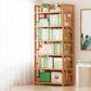 Natural Floor Bookshelf Contemporary Bamboo Shelf Bookcase for Study Room