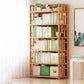Natural Floor Bookshelf Contemporary Bamboo Shelf Bookcase for Study Room