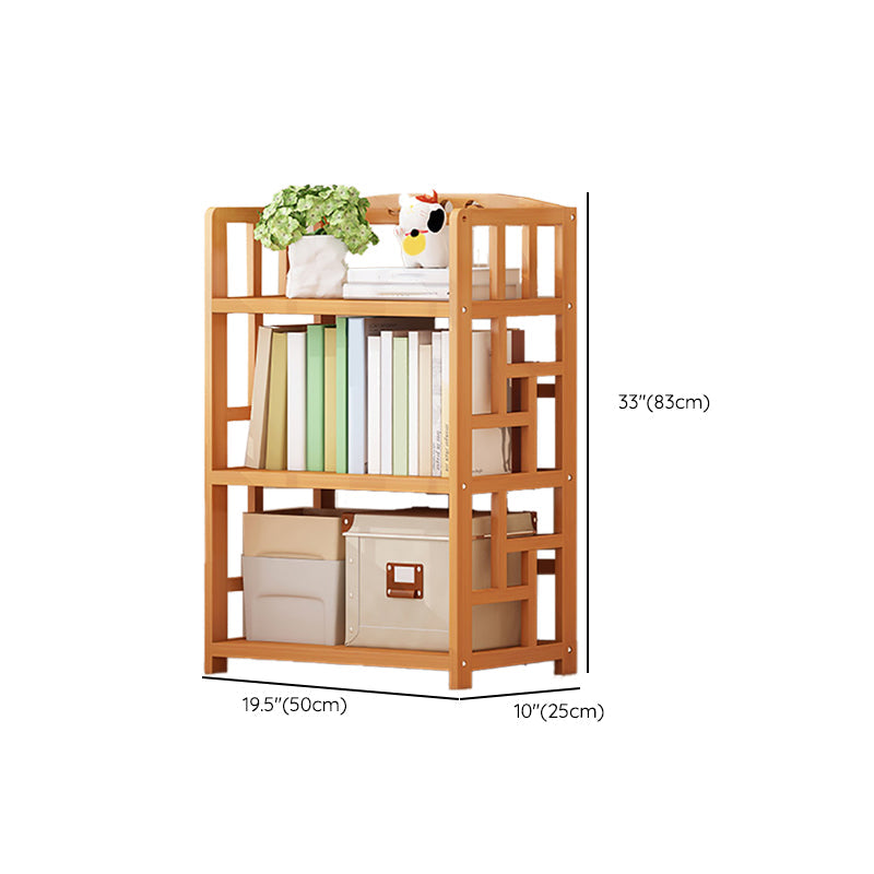 Natural Floor Bookshelf Contemporary Bamboo Shelf Bookcase for Study Room