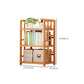 Natural Floor Bookshelf Contemporary Bamboo Shelf Bookcase for Study Room