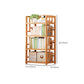 Natural Floor Bookshelf Contemporary Bamboo Shelf Bookcase for Study Room