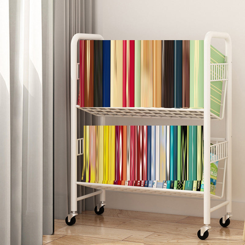 Contemporary Etagere Metal Book Shelf Vertical Shelves Included Shelf Bookcase for Home