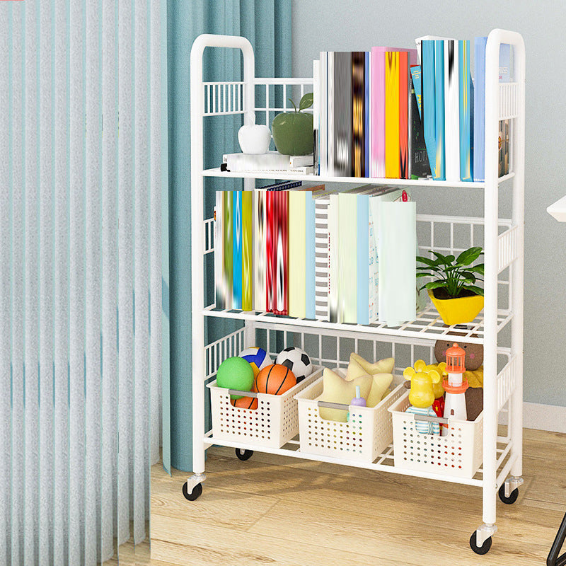 Contemporary Etagere Metal Book Shelf Vertical Shelves Included Shelf Bookcase for Home