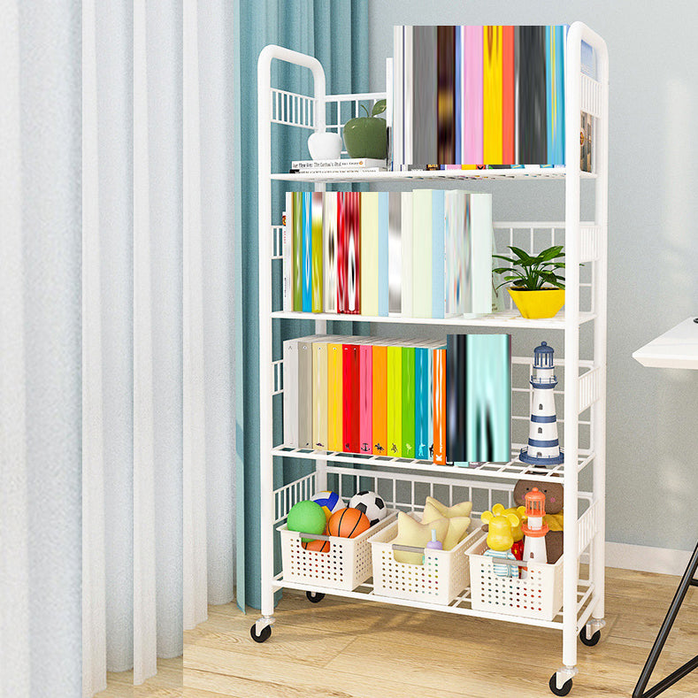Contemporary Etagere Metal Book Shelf Vertical Shelves Included Shelf Bookcase for Home
