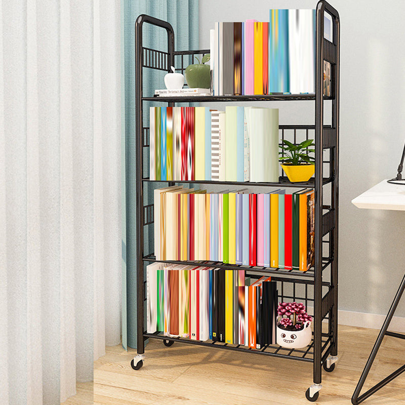 Contemporary Etagere Metal Book Shelf Vertical Shelves Included Shelf Bookcase for Home